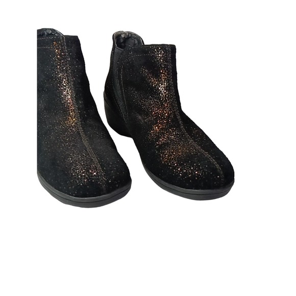 Skechers Womens Ankle Boots Booties Black Leather Sparkle Pull Ons 8 - Picture 5 of 8